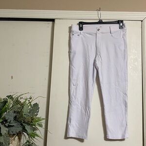 Velvet White Cropped Pants